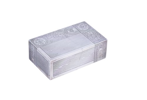 Lot 349 - A Russian metalwares 19th century silver trompe l'oeil table cigarette box