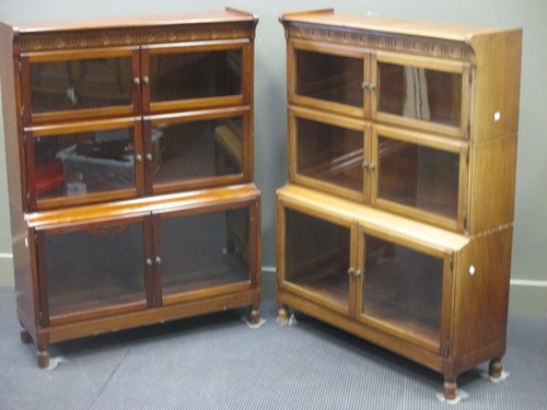 Lot 380 - A pair of mahogany stacking bookcases, early...