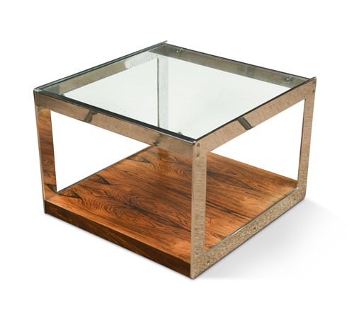 Lot 238 - A Merrow Associates chrome and rosewood coffee table