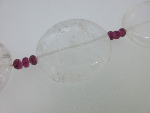 Lot 242 - A rock crystal and red tourmaline necklace