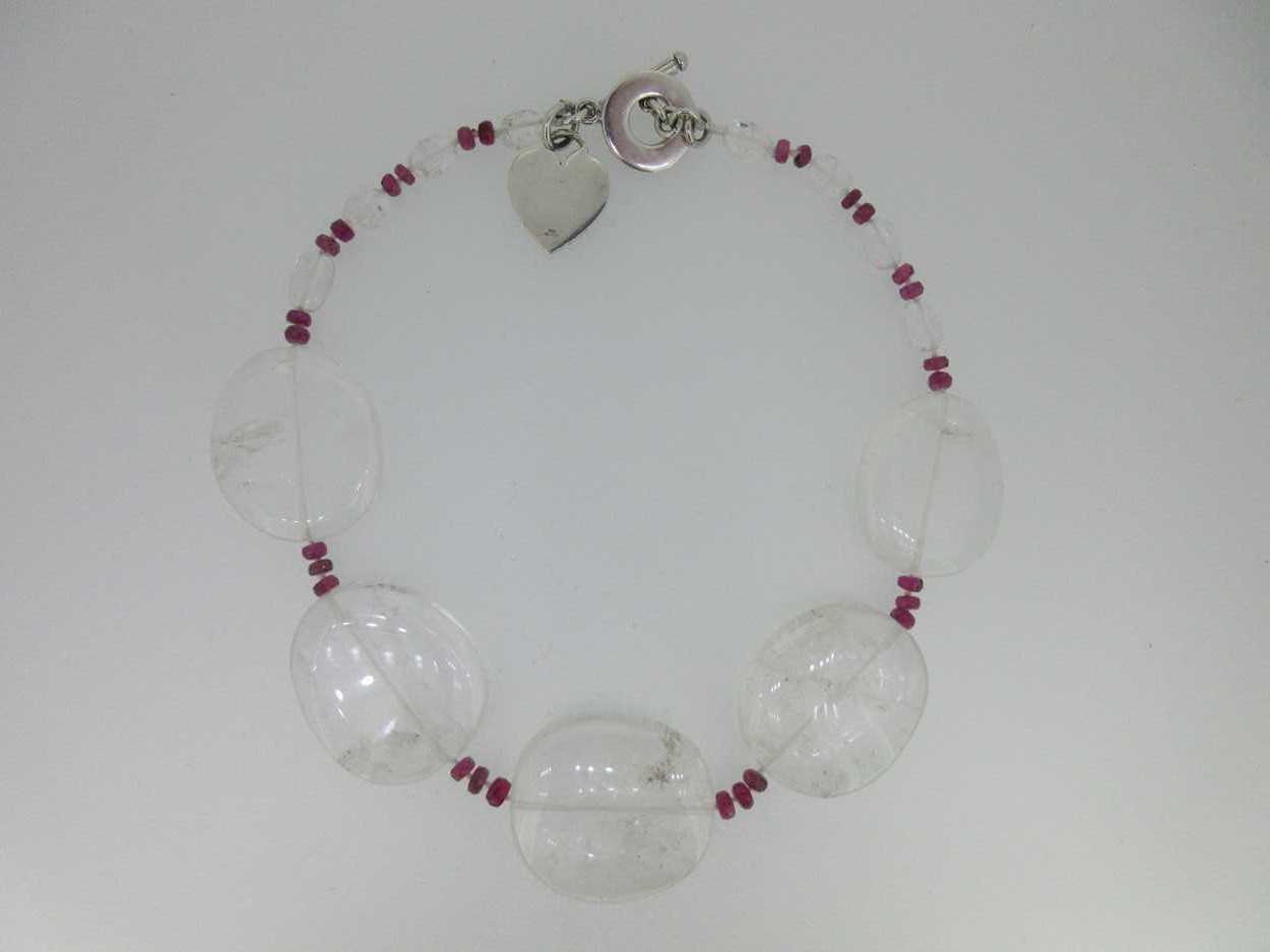 Lot 242 - A rock crystal and red tourmaline necklace