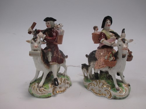 Lot 25 - A pair of Samson figures of the Welsh Tailor...