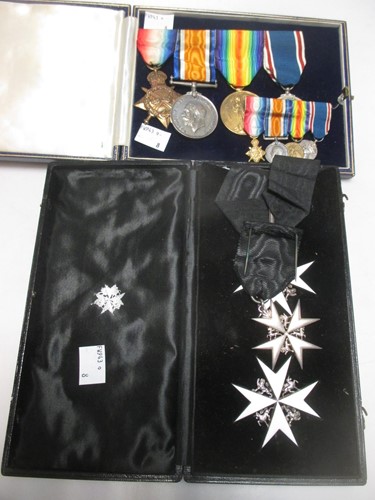 Lot 78 - 1st World War medals awarded to Lieut. Baker...