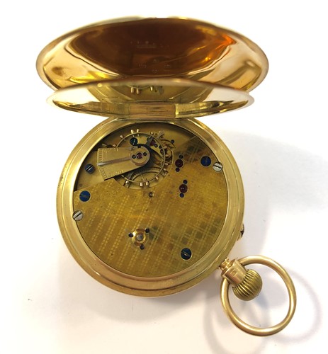 Lot 278 - Unsigned - An Edward VII 18ct gold full hunter pocket watch