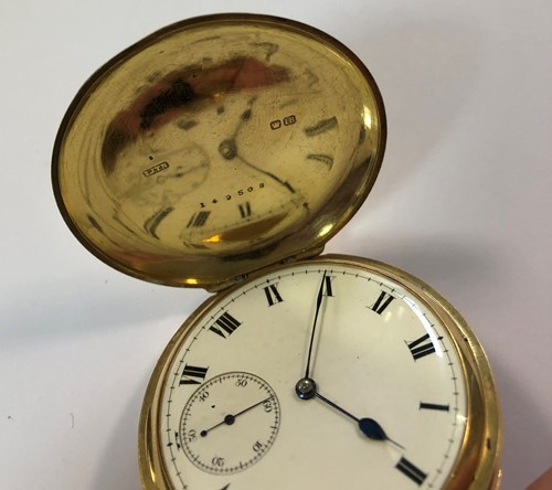 Lot 278 - Unsigned - An Edward VII 18ct gold full hunter pocket watch