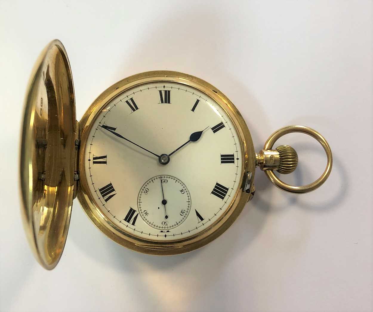 Lot 278 - Unsigned - An Edward VII 18ct gold full hunter pocket watch