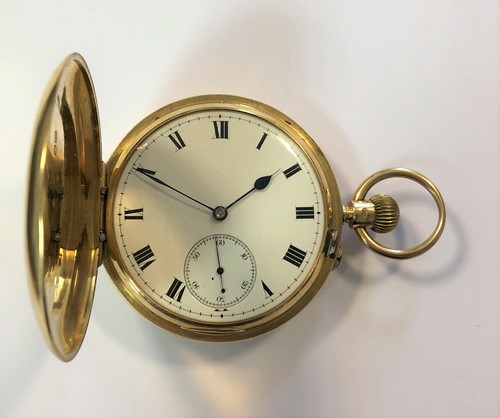 Lot 278 - Unsigned - An Edward VII 18ct gold full hunter pocket watch