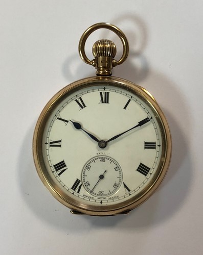 Lot 264 - Zenith - A George V 9ct gold open-faced pocket watch