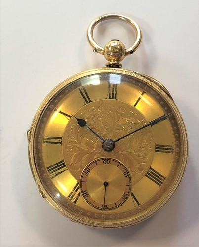 Lot 268 - Unsigned - A Victorian 18ct gold open faced pocket watch