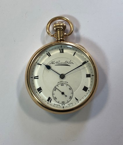 Lot 267 - Thomas Russell & Son, Liverpool - A George V 9ct gold open-faced pocket watch