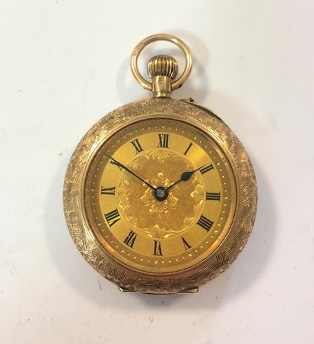 Lot 287 - C. Robert & Cie / Nirvana - A lady's Edward VII open-faced pocket watch with rare 12ct hallmark