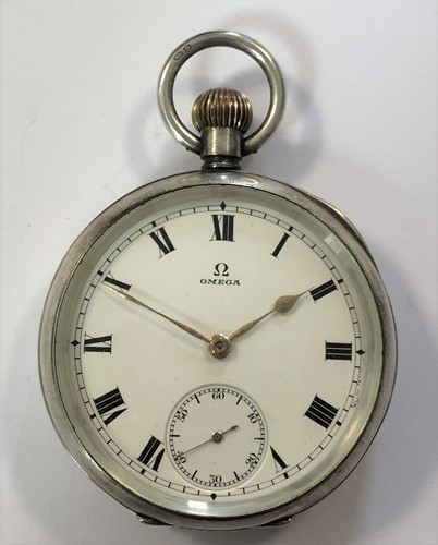 Lot 251 - Omega - A George V silver open-faced pocket watch
