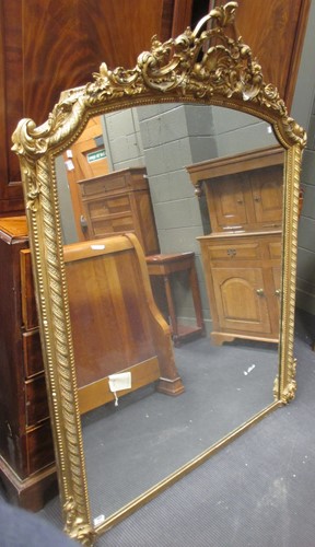 Lot 343 - A Victorian gilt frame overmantel mirror 173 x...