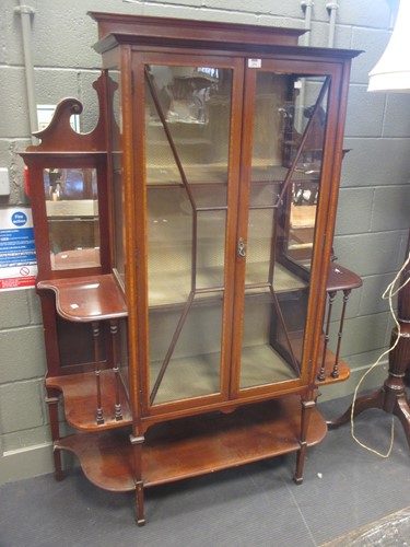 Lot 372 - An Edwardian mahogany display china cabinet,...
