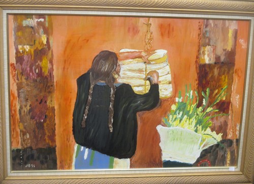 Lot 227 - British School, 20th century, 'Market day',...