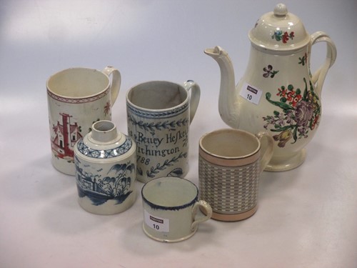 Lot 10 - A group of 18th century and later creamware,...