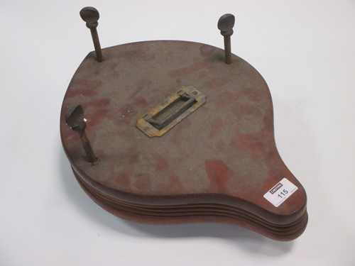 Lot 115 - A vintage mahogany racket press with three...
