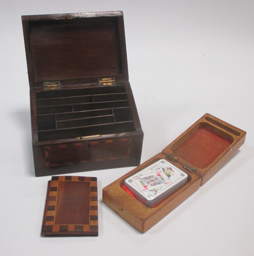 Lot 30 - A 19th century Killarney ware inlaid notebook...