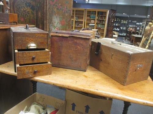 Lot 114 - A late 19th century leather ammunition box,...