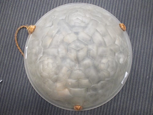 Lot 396 - A Degus French moulded glass ceiling light shade