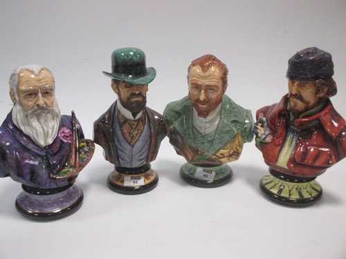 Lot 45 - Four ceramic artist portrait heads by Michael...