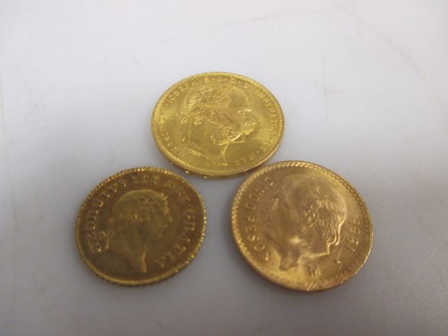 Lot 138 - An 1810 gold guinea and 1892 prussian florin,...