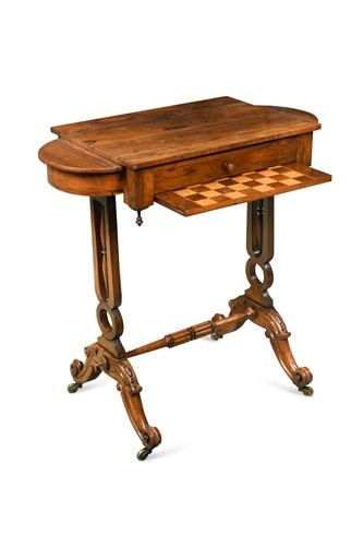 Lot 581 - An early Victorian rosewood games table