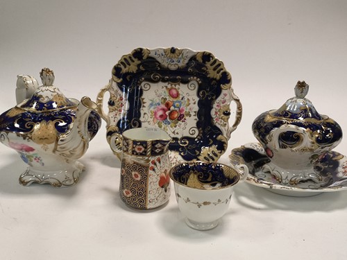 Lot 56 - A Victorian Staffordshire pottery part tea...