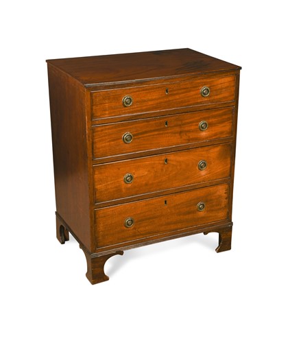 Lot 522 - A mahogany chest of small proportions, 19th Century