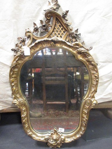 Lot 356 - A 19th century gilt framed looking glass of...