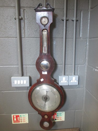 Lot 386 - A 19th century rosewood wheel barometer, with...