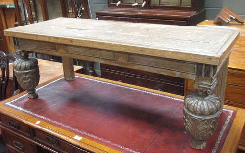 Lot 378 - A part 17th century stripped oak and banded...