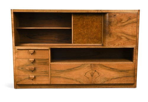 Lot 198 - Georg Gnaier, a German Art Deco walnut secretaire side cabinet