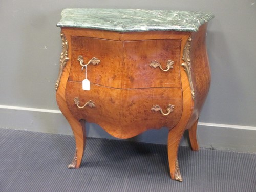 Lot 376 - A Louis XV style burrwood and gilt metal...