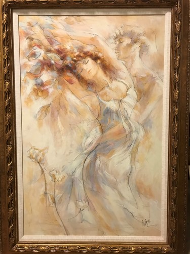 Lot 295 - Nixon (20th century), Dancers, charcoal and...
