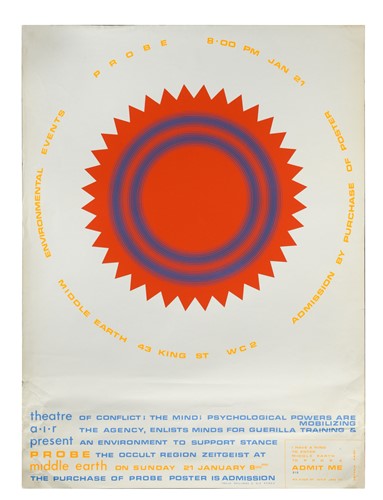 Lot 277 - Peter Sedgley (British, born 1930), 'Probe Middle Earth' Poster