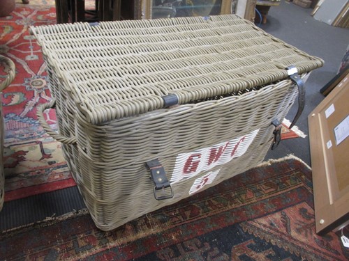Lot 492 - Two matching composite wicker storage baskets,...