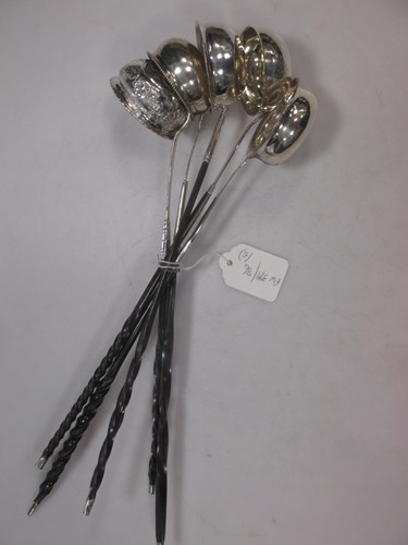 Lot 162 - Five punch ladles, each with round bowls (5)