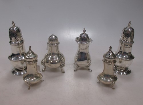 Lot 168 - Six silver casters 10ozt gross (6)