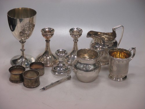 Lot 171 - A quantity of silver including two cream jugs,...