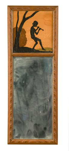 Lot 9 - A Rowley Gallery marquetry mirror 'Piper Morning'
