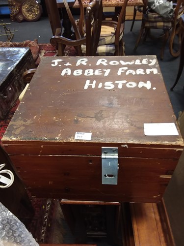Lot 517 - A wooden strong box with fitted interior 30 x...