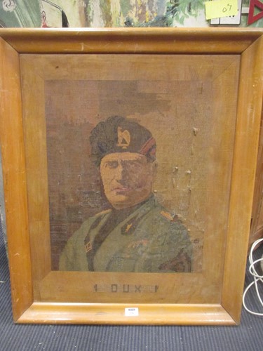 Lot 368 - A wooden mosaic portrait