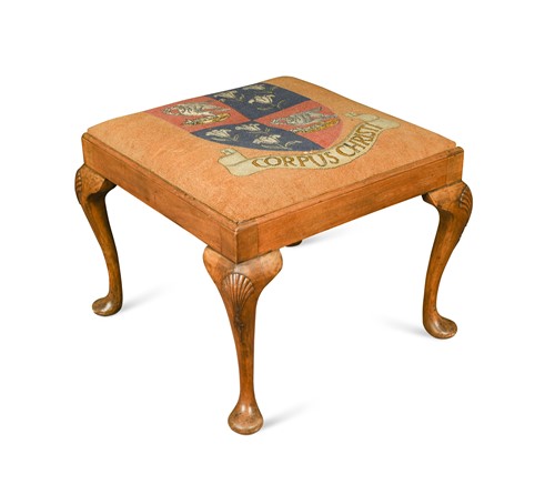 Lot 538 - A tapestry covered walnut stool in the George II style