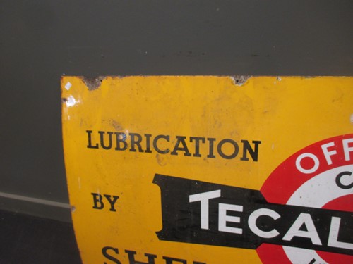 Lot 92 - Two large vintage Shell Tecalemit enamel signs...