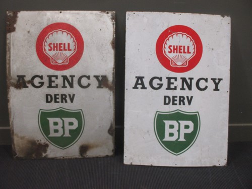 Lot 91 - Two vintage Shell/BP enamel signs