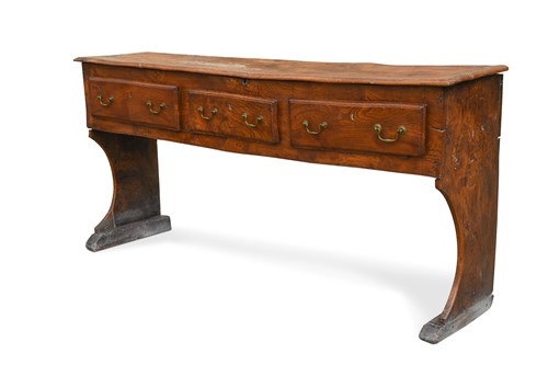 Lot 491 - An elm dresser base, 18th century