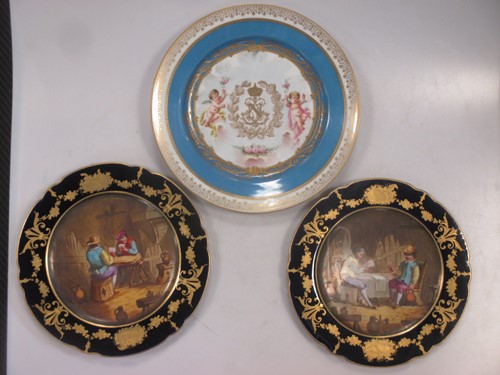Lot 100 - A 'Sevres' Napoleon commemorative plate, and...