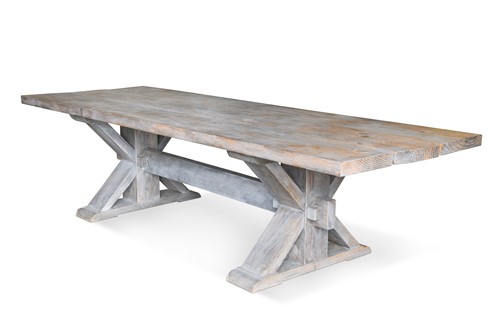 Lot 632 - A painted wood refectory table, 20th century