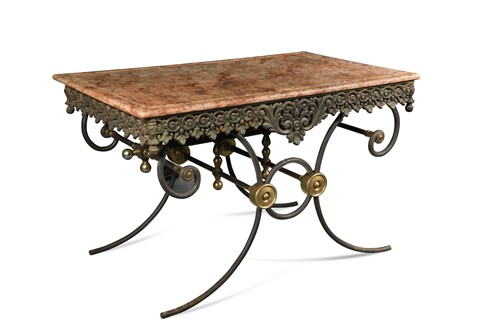 Lot 641 - A French marble topped patisserie table, late 19th century